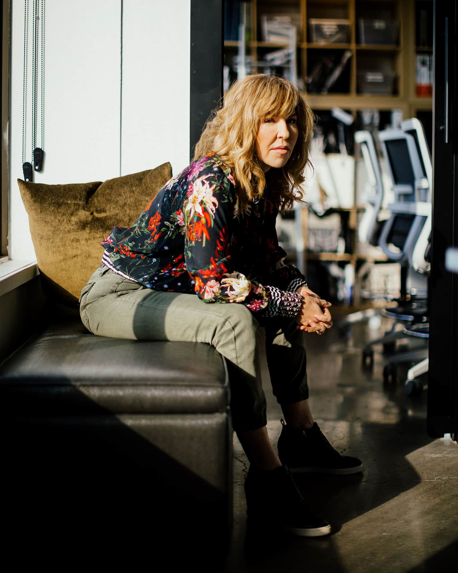 Jane sitting in studio