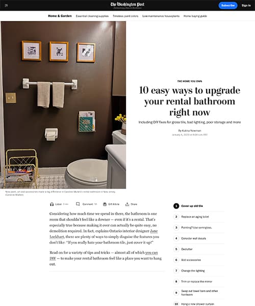 10 ways to upgrade your rental bathroom - The Washington Post