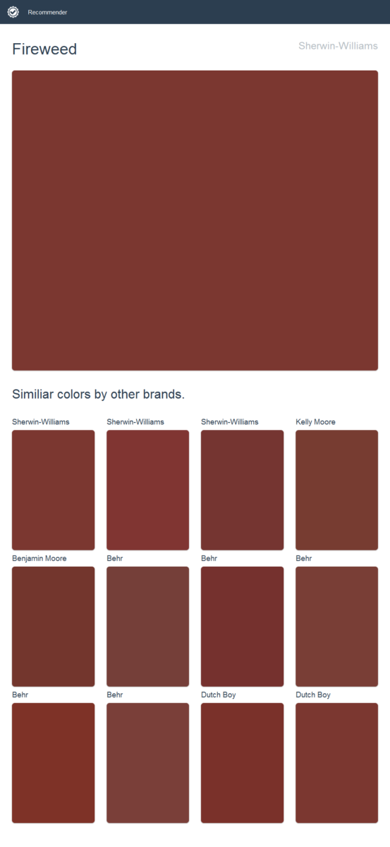 Sico Stain Color Chart