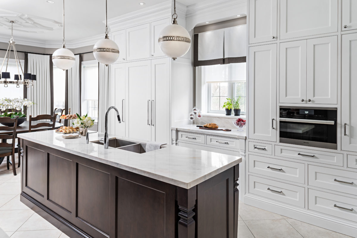Contemporary kitchen with formal eat-in dining