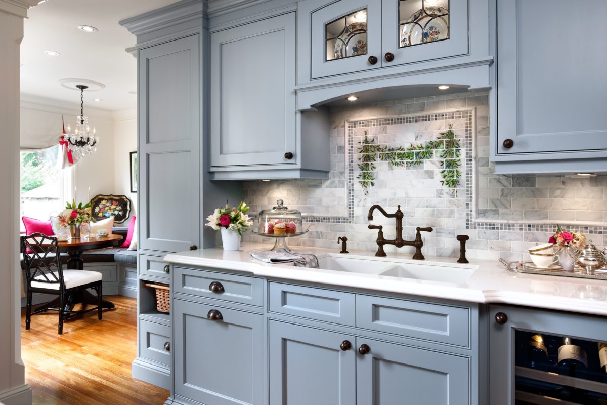 Blue new traditional kitchen