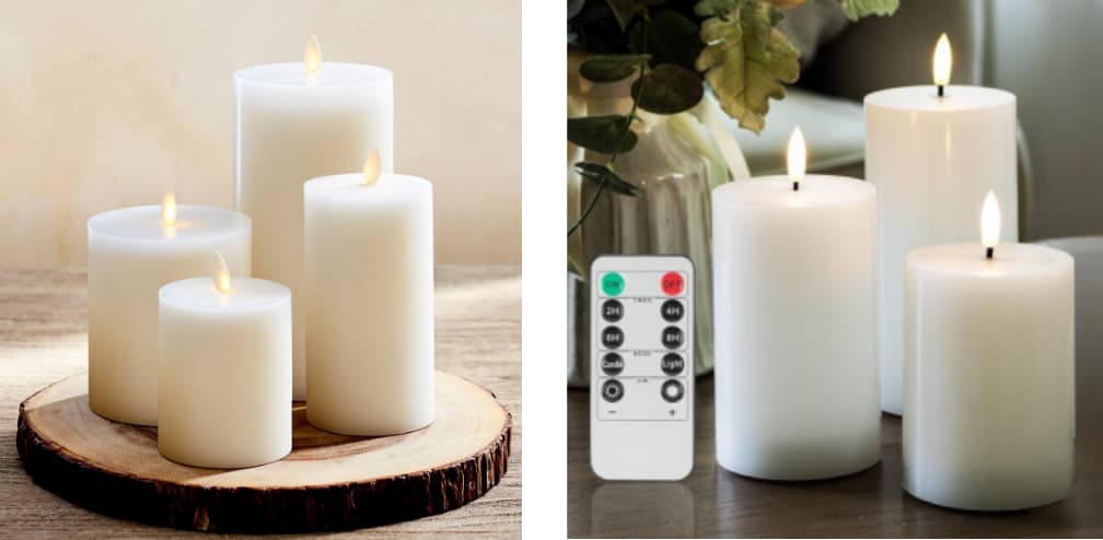 candles from Pottery Barn and Amazon