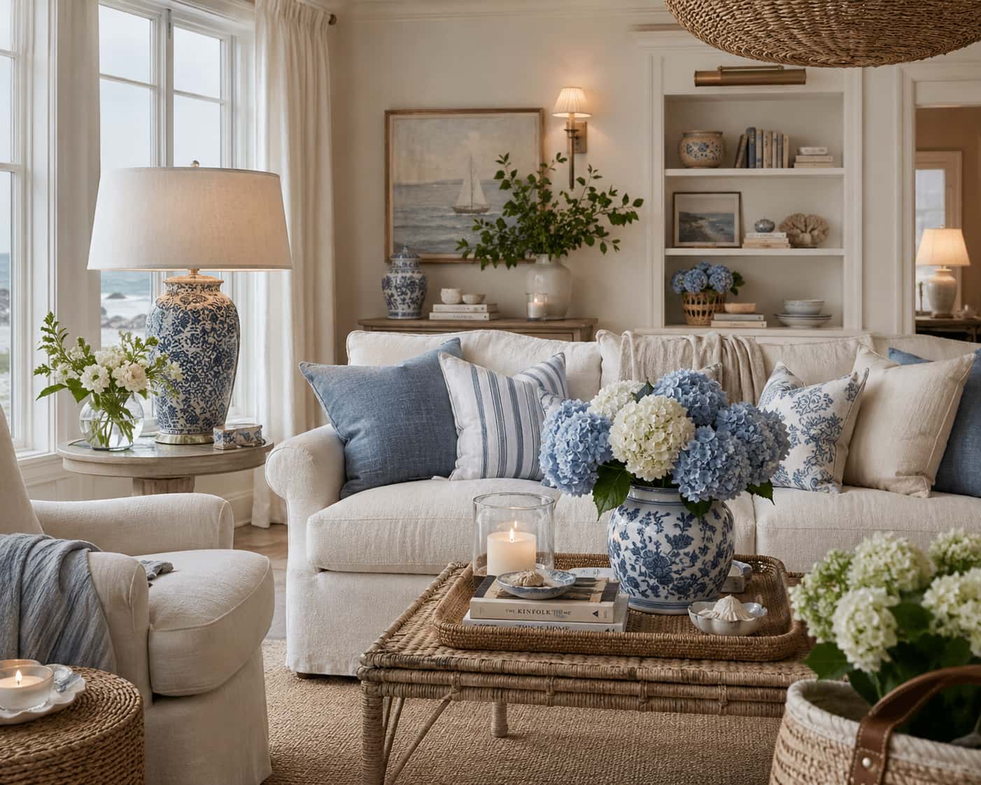 coastal grandmother living room style