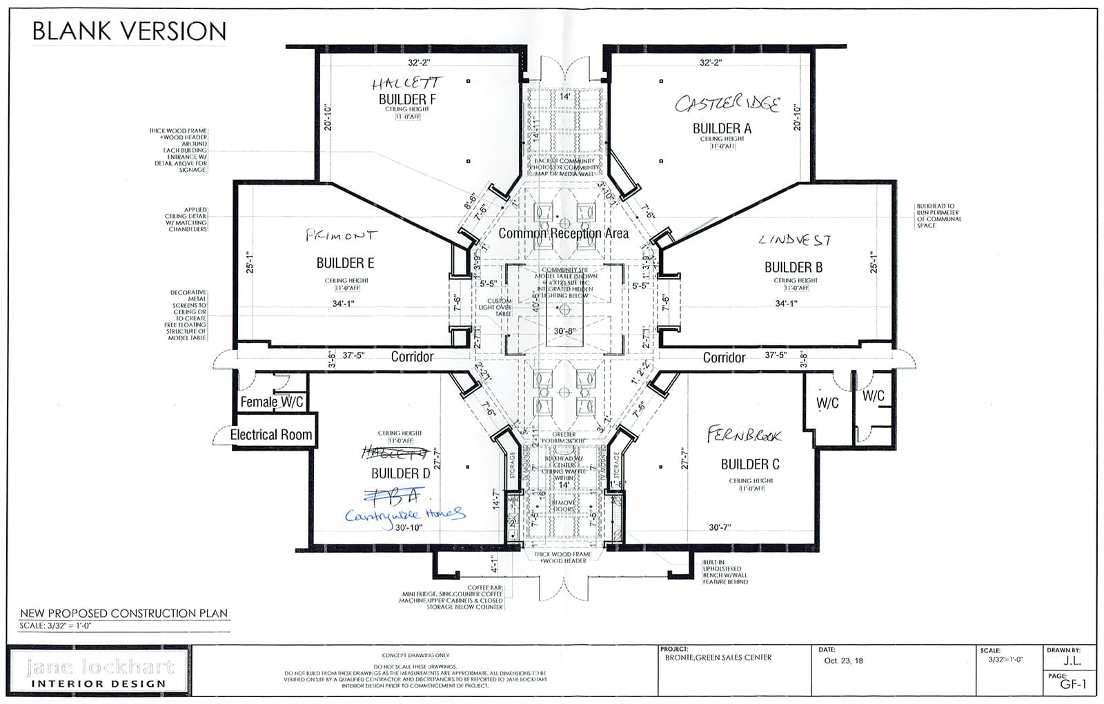 CAD drawing of presentation centre