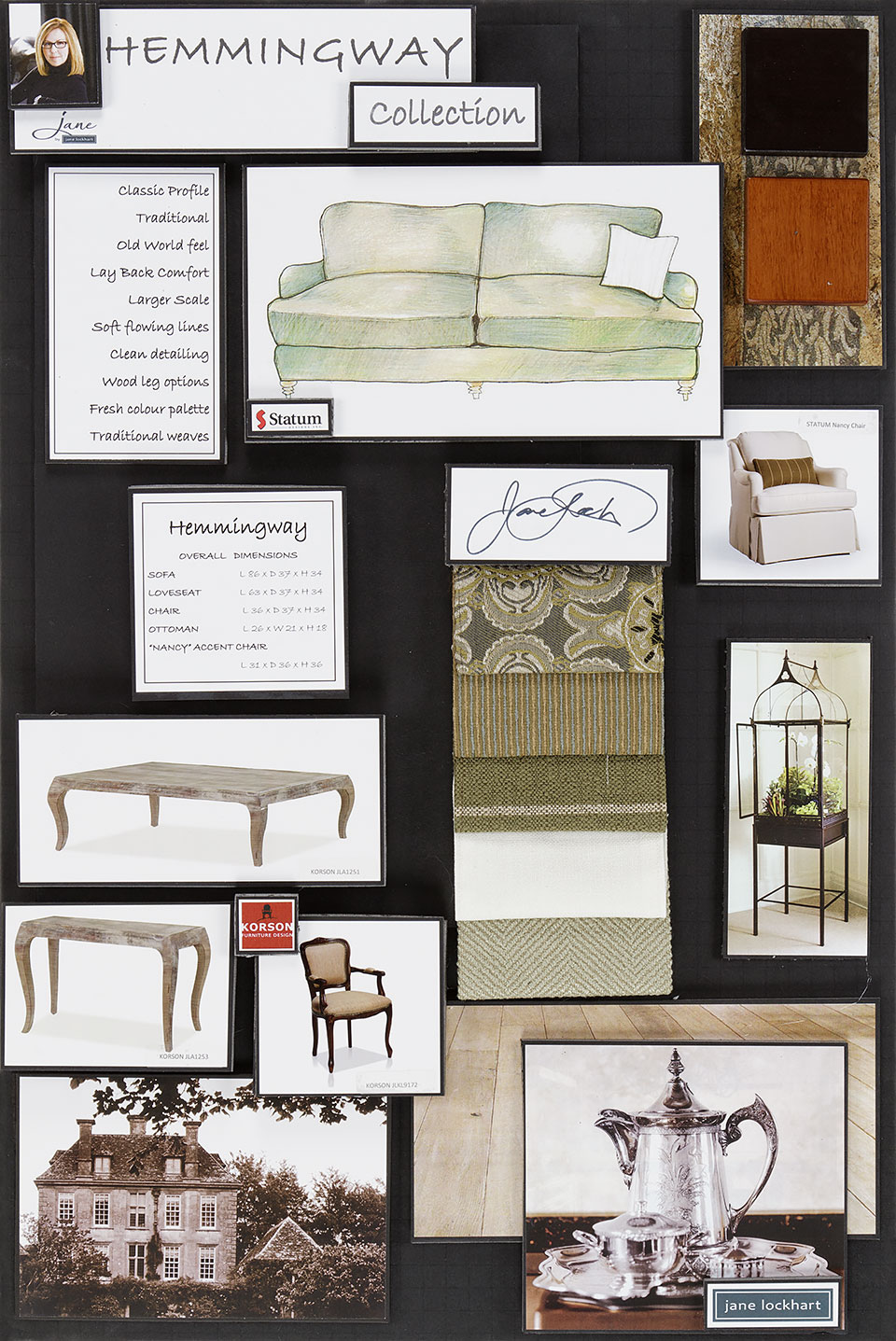 Hemingway Collection mood board, Jane by Jane Lockhart.