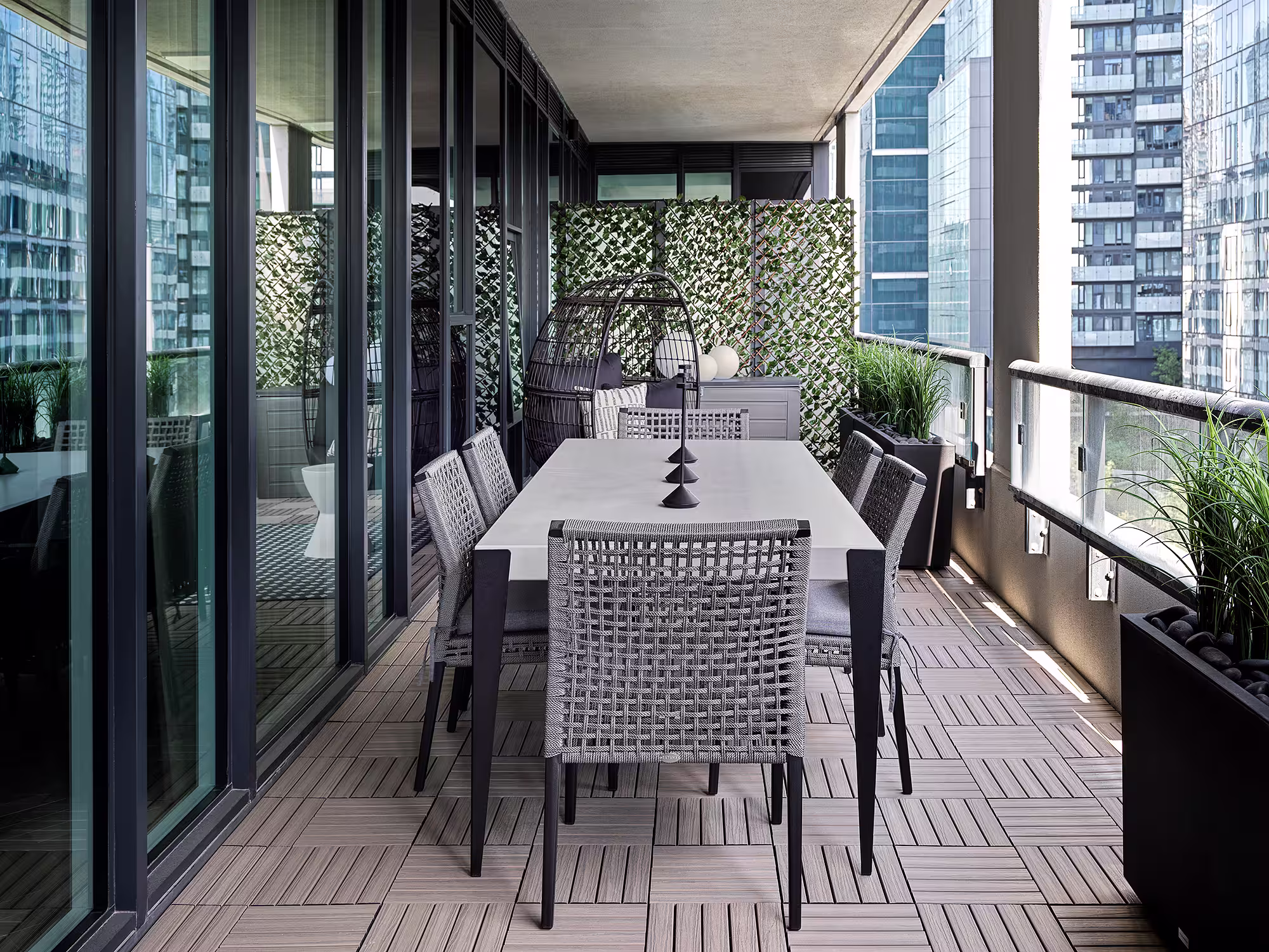 balcony with dining table and chairs Toronto