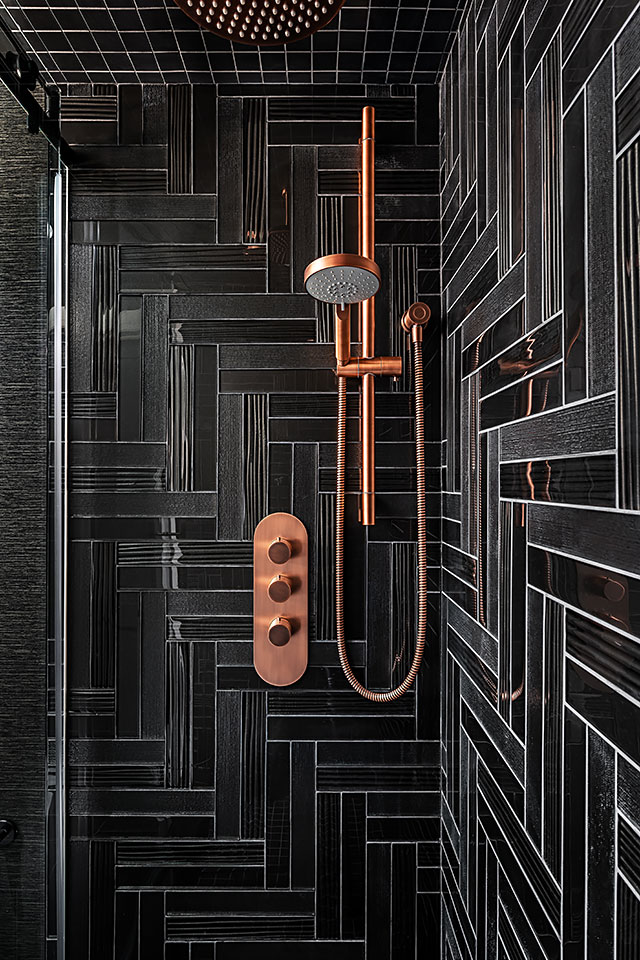 Dark modern looking shower