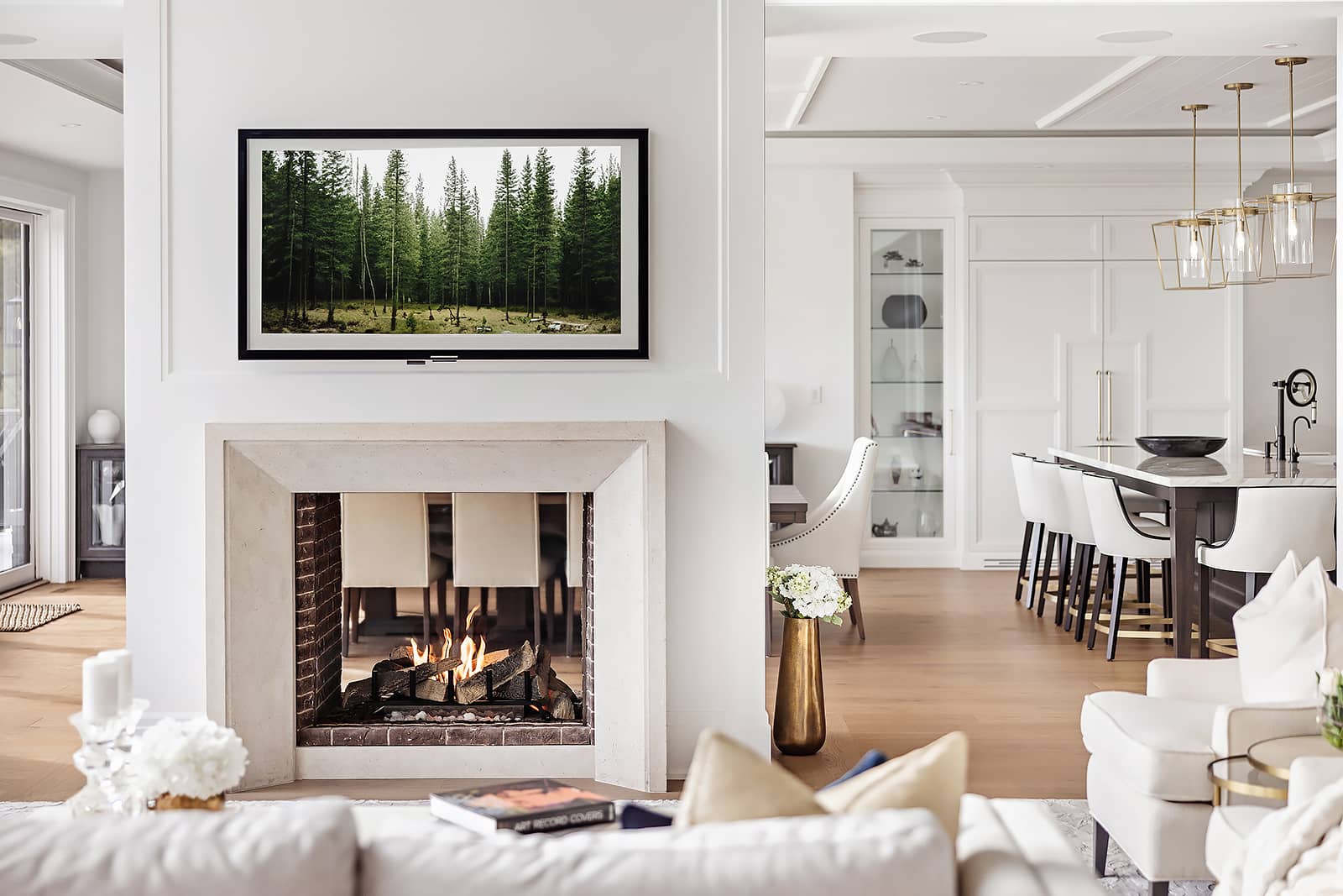 two-sided gas fireplace