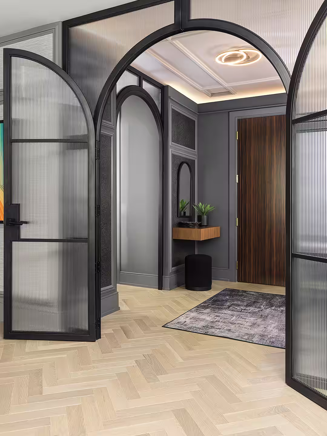 intimate entryway of condo suite