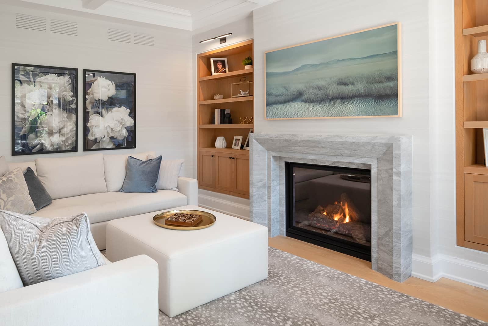 fireplace in living room