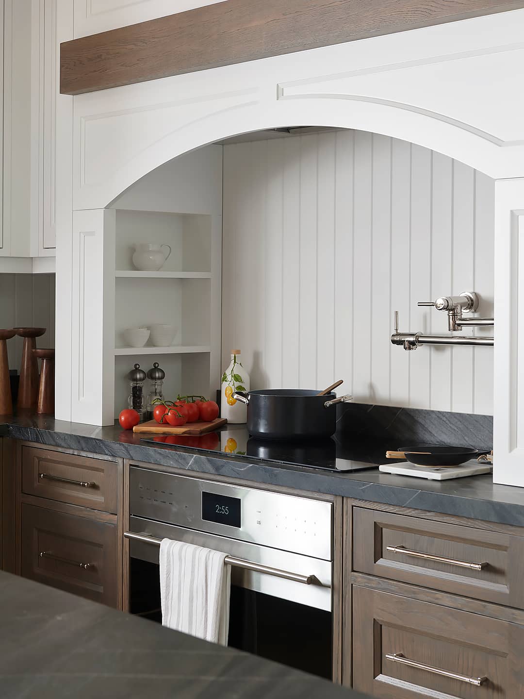 kitchen stove with range hood