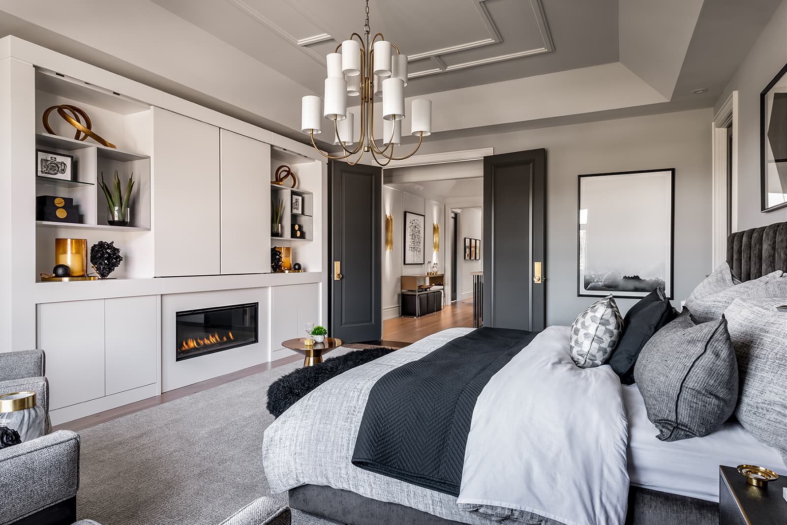 fireplace in bedroom